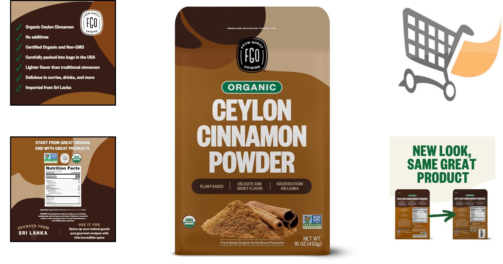 Organic Ceylon Cinnamon Powder 16oz Pure Sri Lanka Spice for Baking Cooking