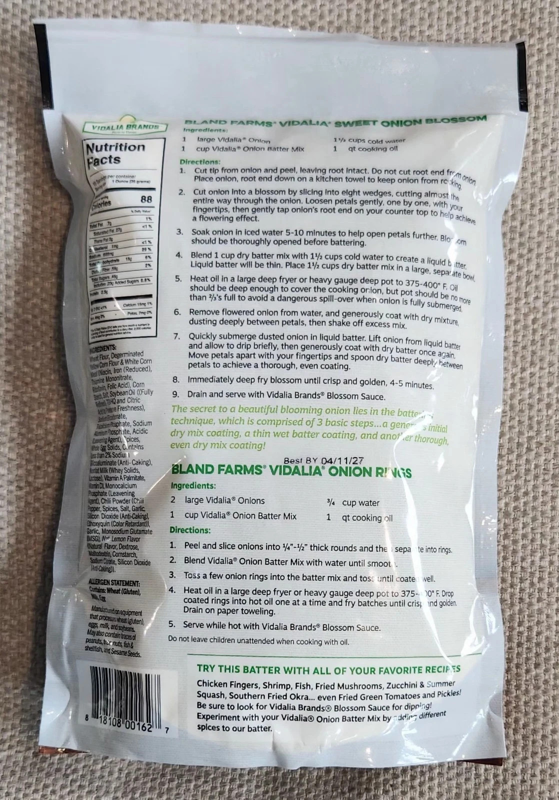 Vidalia Brands Farm to Flavor Vidalia Onion Batter Mix 16 oz. Bag