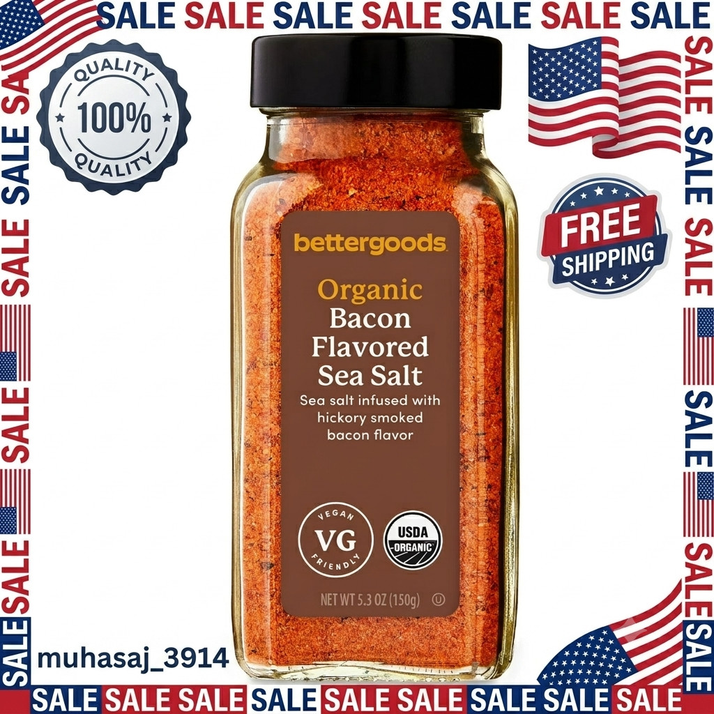 Bettergoods Organic Bacon Flavored Sea Salt 5.3 oz Vegan Friendly Gluten Free