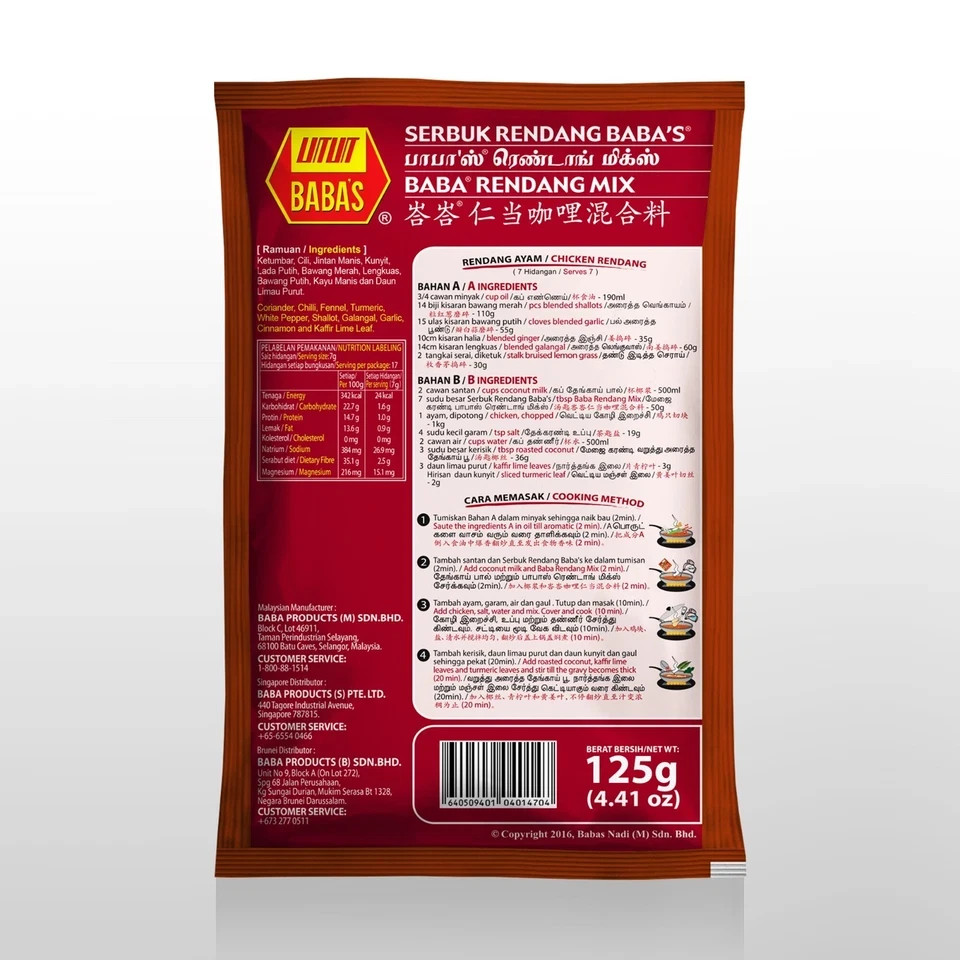 BABA’S RENDANG MIX 125g