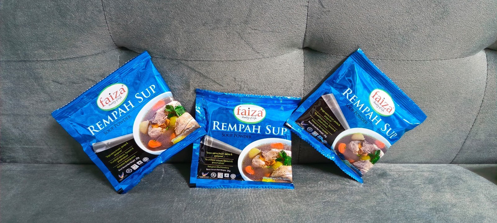 3x FAIZA Soup Beef Chicken Mutton Powder (25g) Serbuk Soup Daging Ayam Kambing