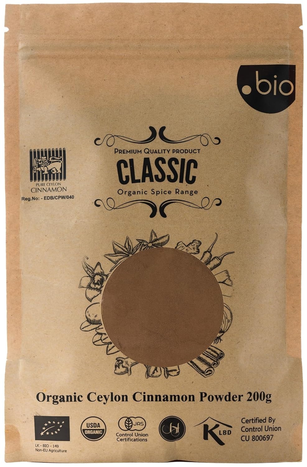 Canela De Ceilan Organica En Polvo, 100 % Cruda De Sri Lanka, 7 Oz (Paquete…