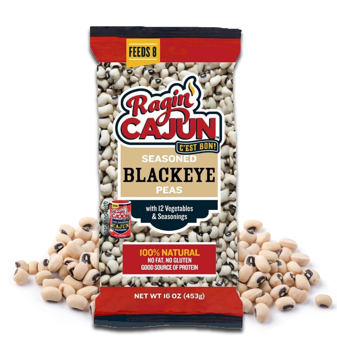 Ragin’ Cajun Seasoned Blackeye Beans 16 oz Pack Fat-Free Gluten-Free Reduced