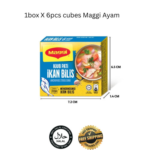 1Pack X 6pcs Cubes of MAGGI IKAN BILIS CUBES 60g each FREE SHIPPING