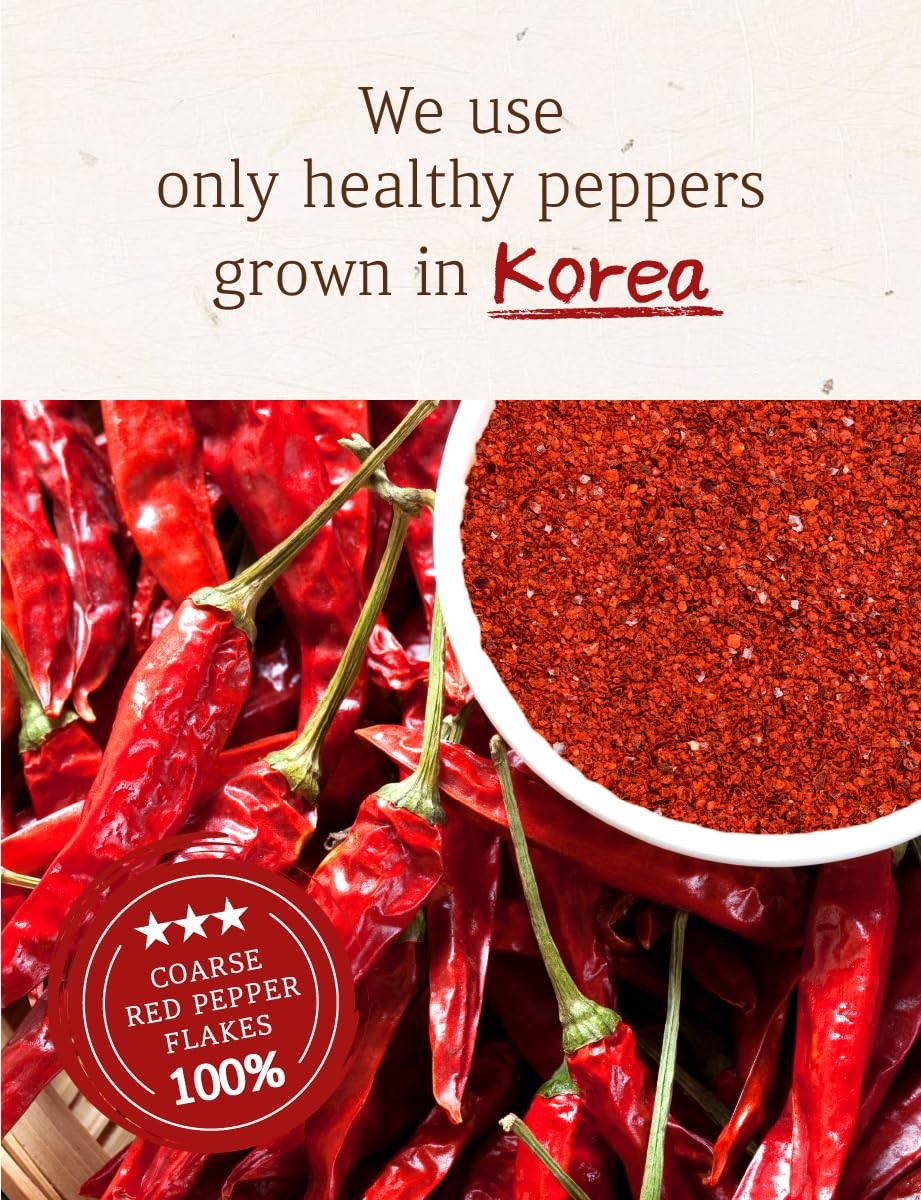 NICE WITCH’S 100% Natural Dried Red Pepper Flakes 500g 1.1 lb – Perfect for K…