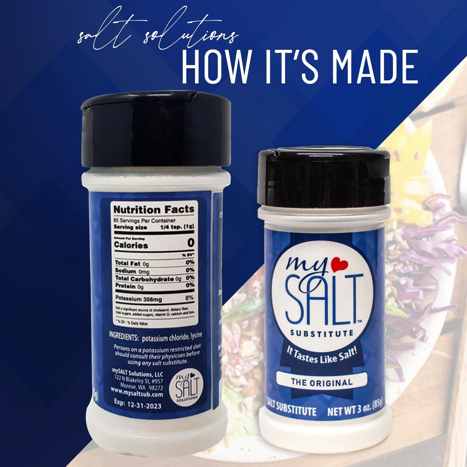 MySALT – Tastes Like Salt, Not a Substitute – Sodium-Free 3 Ounce (Pack of 1)
