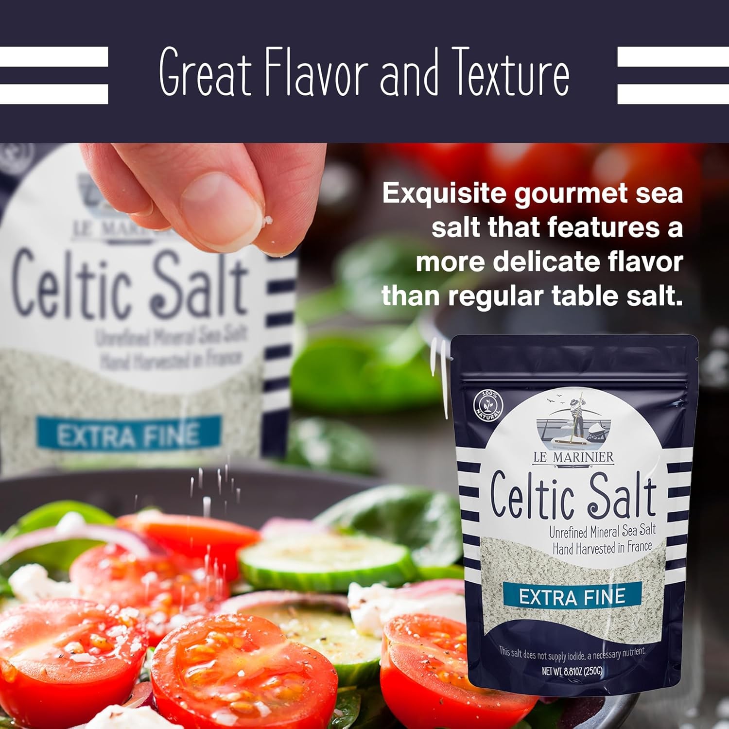 Light Grey Celtic Sea Salt Natural No Additives Hand Harvested Resealable Bag