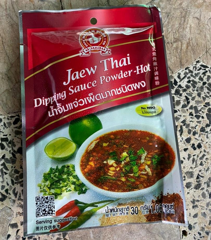 3 x 30 g. Thai Dipping Sauce Powder Mixed Jaew Super Hot Seasoning No MSG