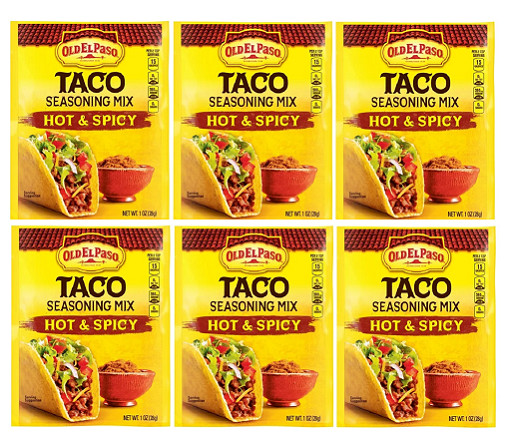 Old El Paso Hot & Spicy Taco Seasoning Mix 6 Pack