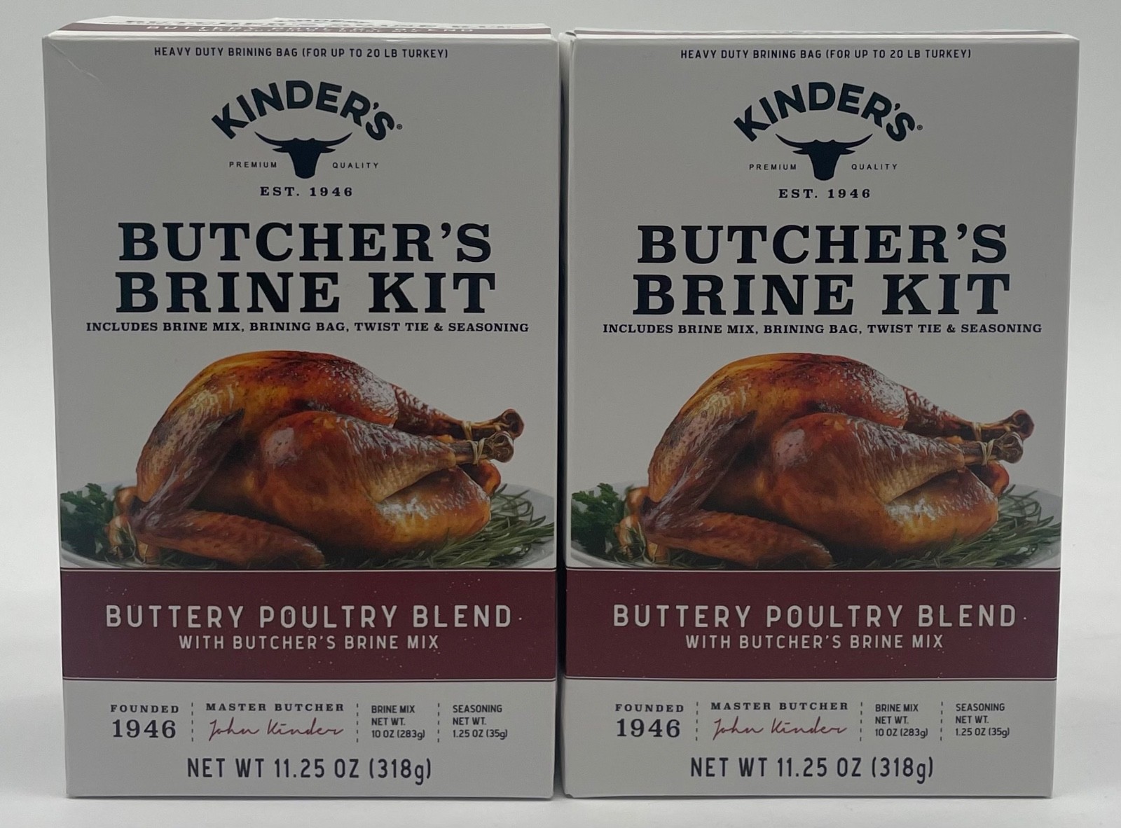Kinders Butchers Brine Kit 11.25 Oz Juicy Flavorful Turkey and Poultry 2 Pack
