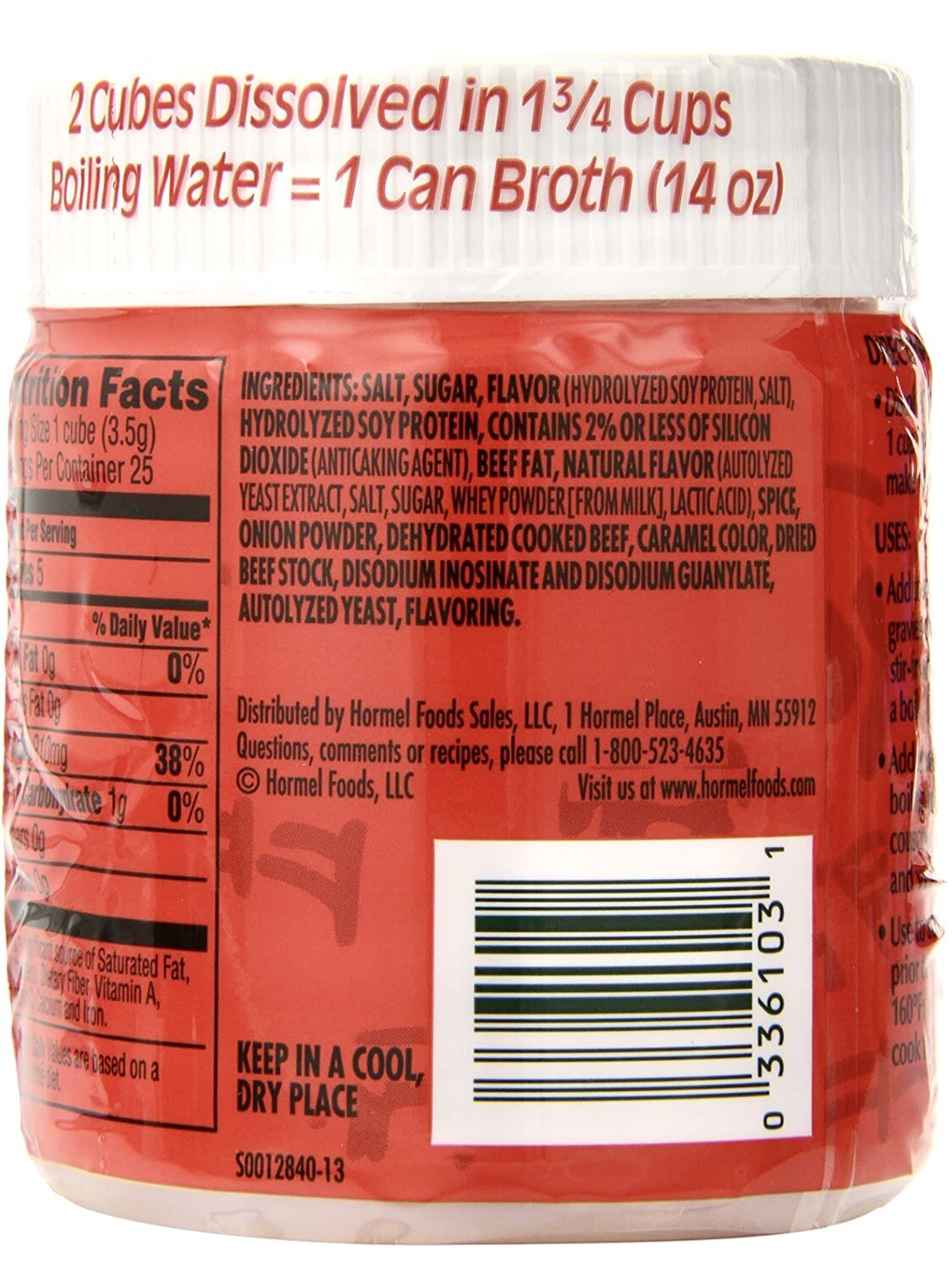 4x Herb Ox Beef Bouillon Cubes 3.25 Oz – 25 Cubes Per Jar (Total = 100 Cubes)