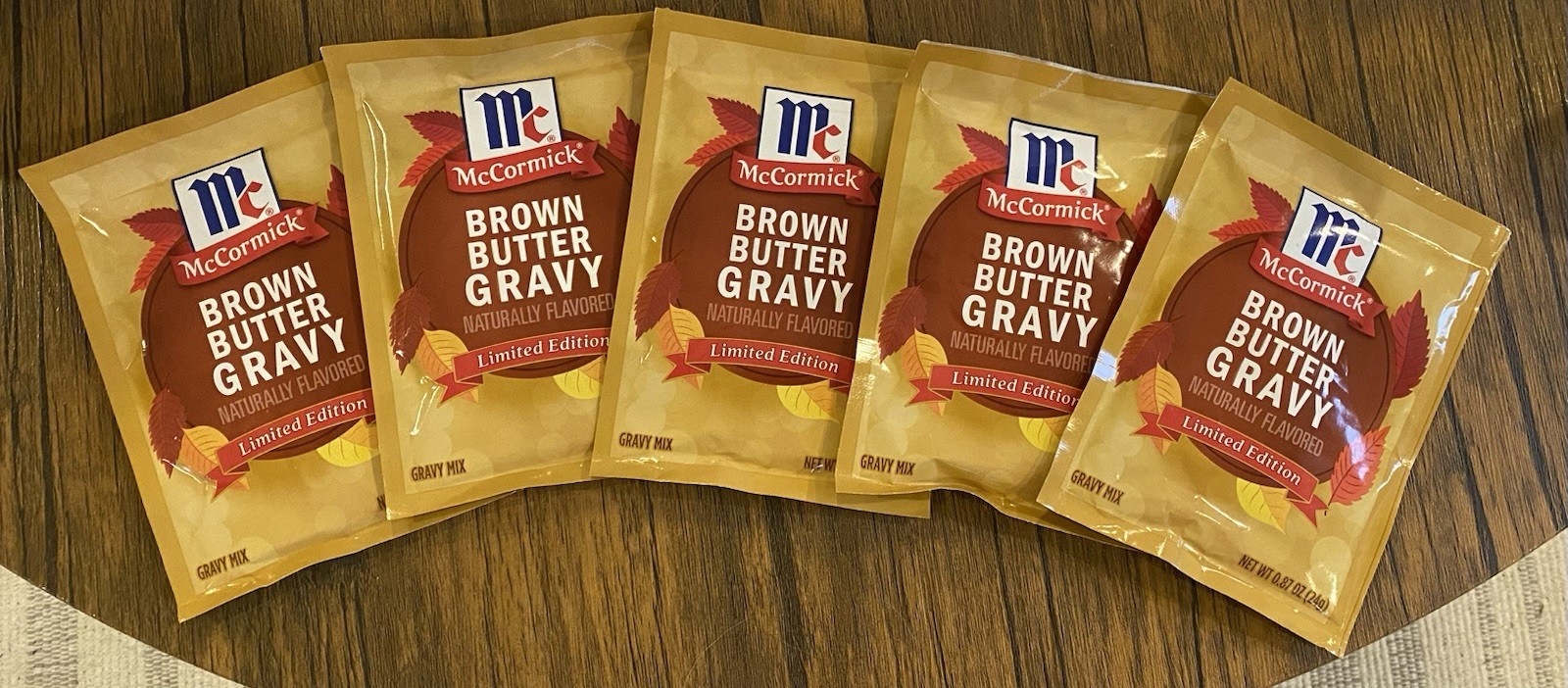 Limited Edition McCormick Brown Butter Gravy Mix 0.87oz. Lot Of 5 Packages