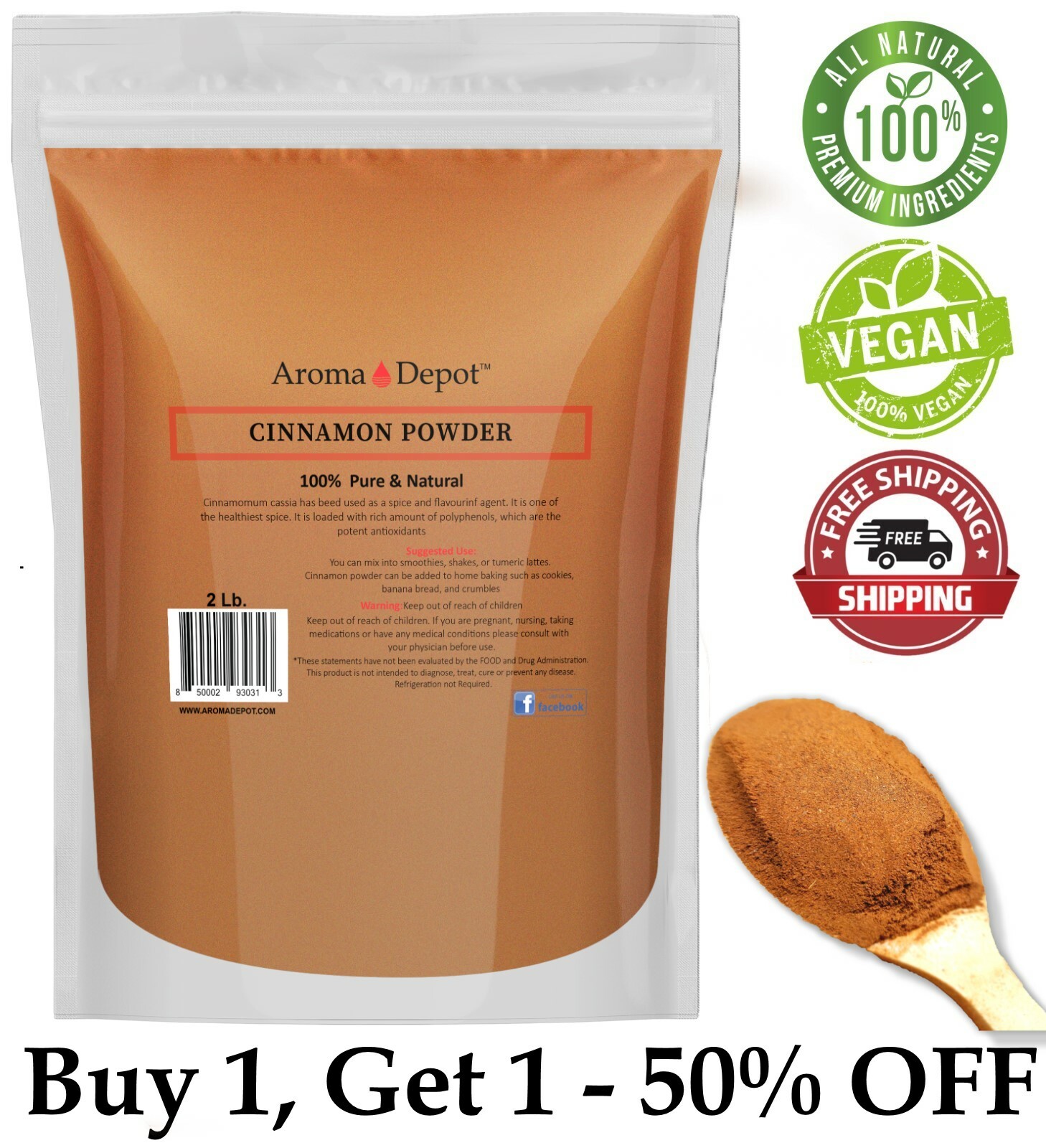 2lb Cinnamon Powder 100% Ground Pure Natural Canela Indonesia Cassia