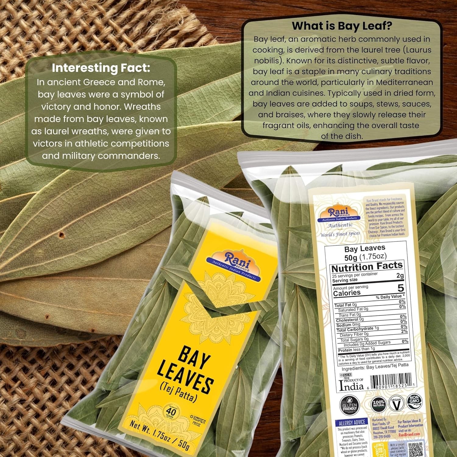 Extra Large Whole Bay Leaves Hand Selected Bay Leaf Spice 1.75oz Whole Spice