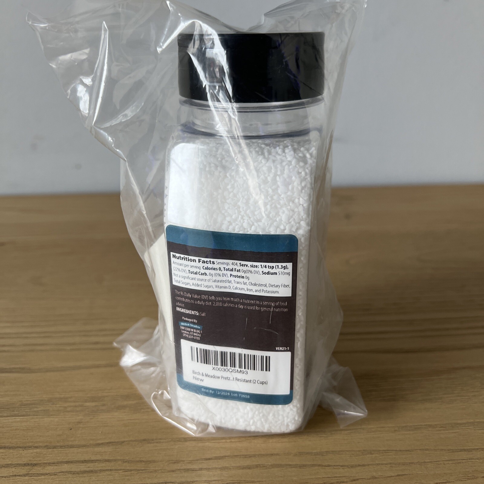 Birch & Meadow 2 Cups Of Pretzel Salt, Coarse, Heat Resistant, 2 Pack