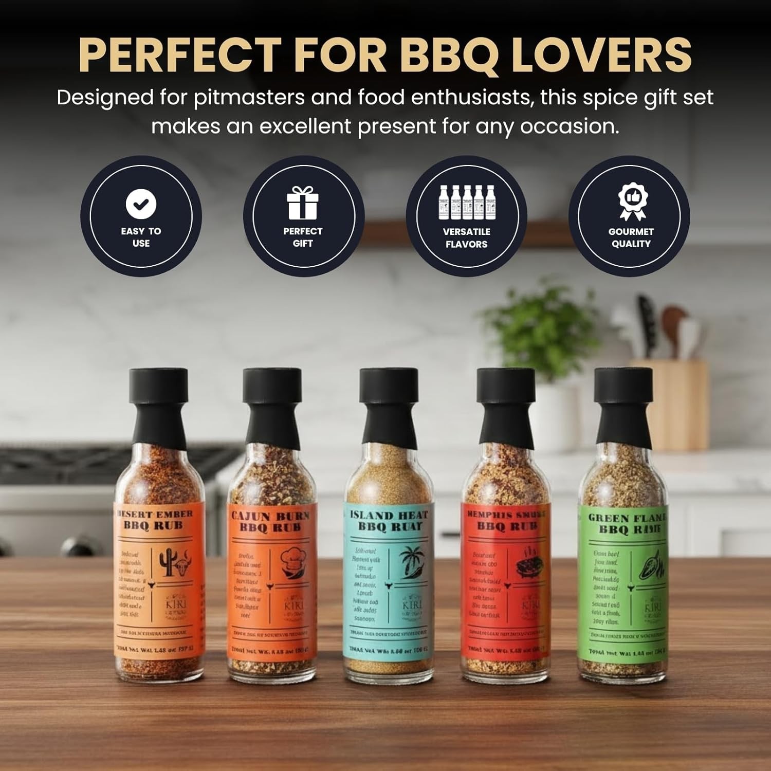 5 Piece Smokehouse BBQ Rubs Gift Set Gourmet Smoked BBQ Seasoning Blends
