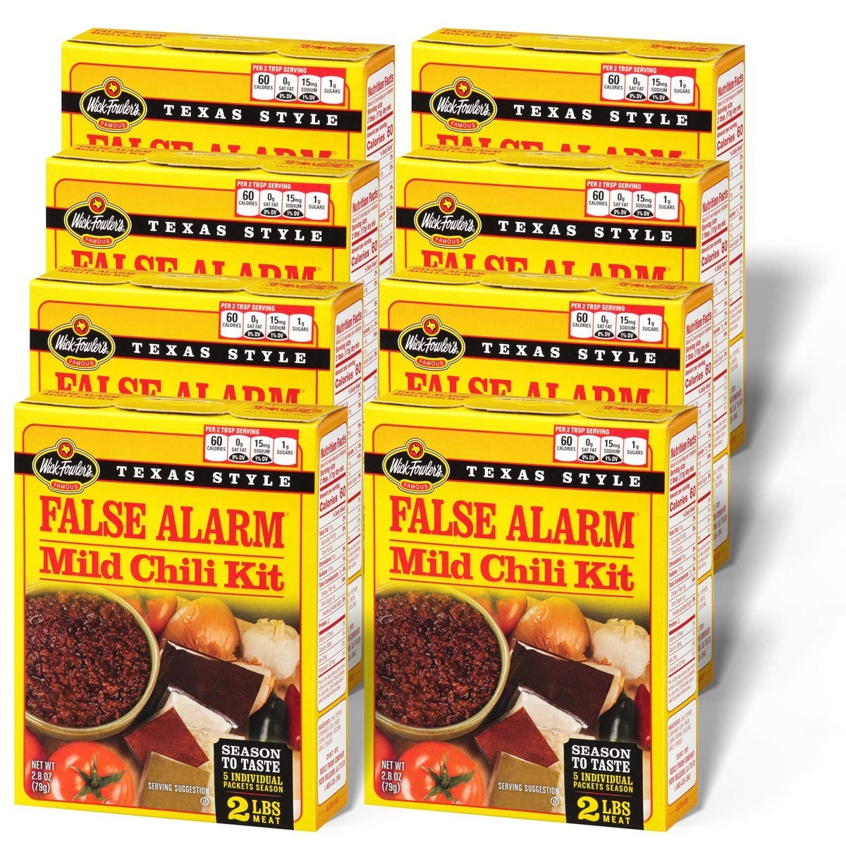 Wick Fowler’s False Alarm Chili Kit 2.8 oz Pack of 8