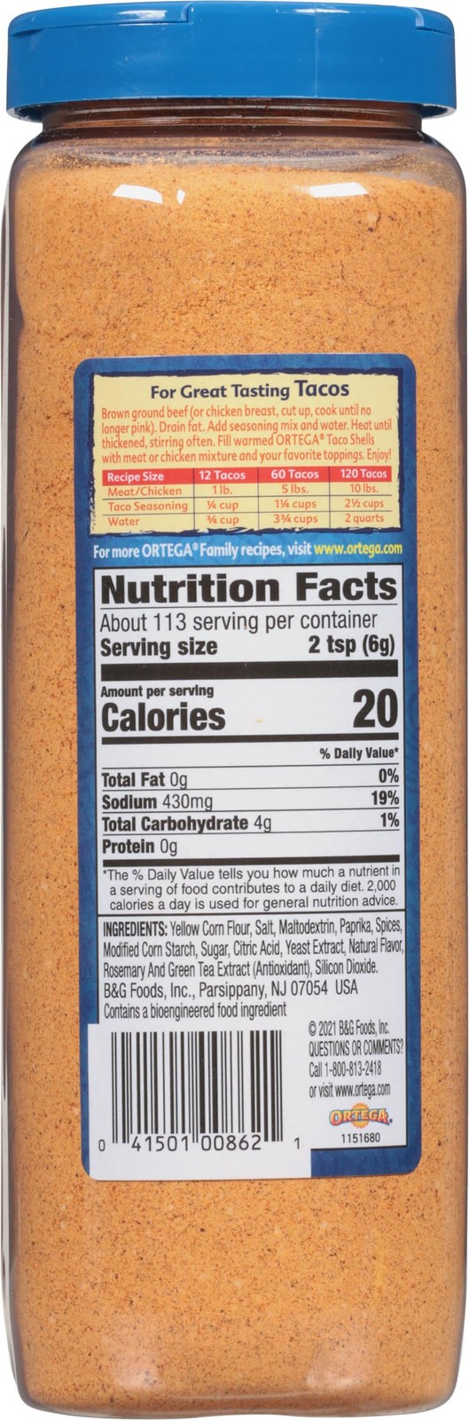 Ortega Seasoning Mix, Taco Seasoning, 24 Ounce (Pack of 24 6)