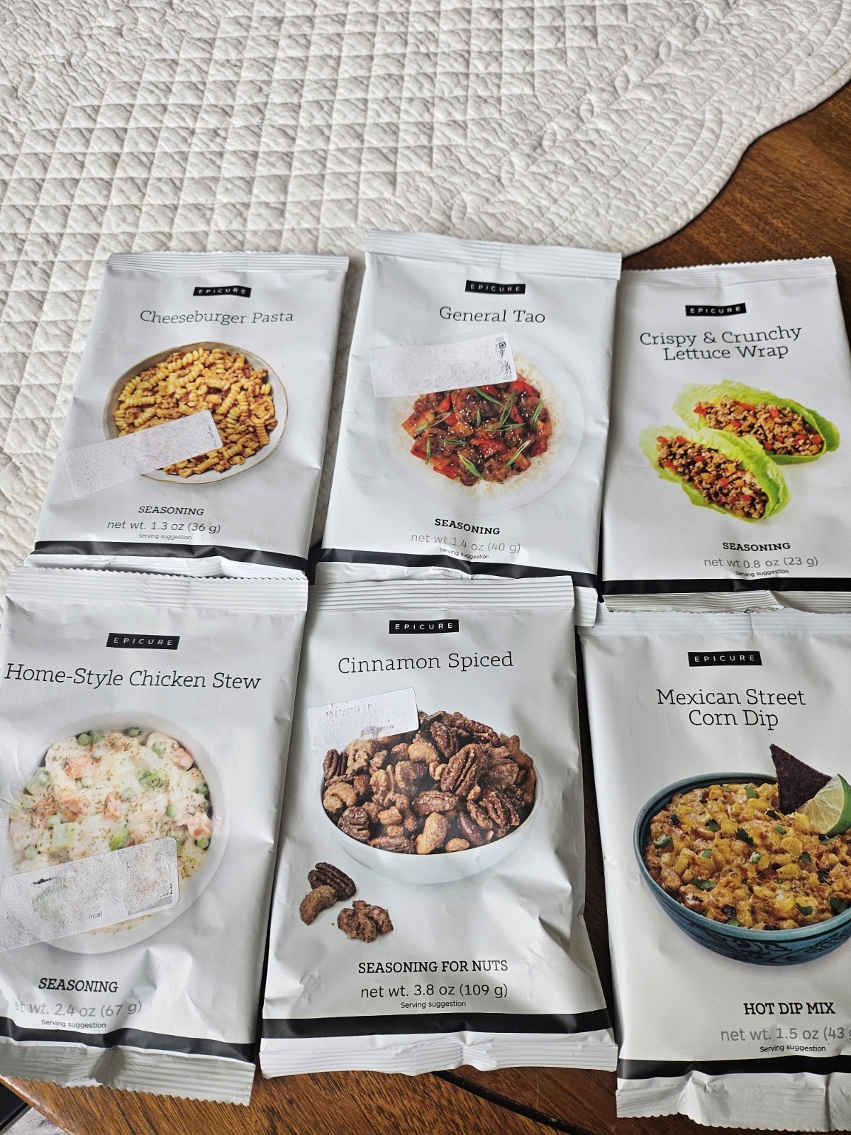 Epicure Lot Of 6 Meal Solutions & Spiced Nuts Gluten Free Non GMO Chicken Corn