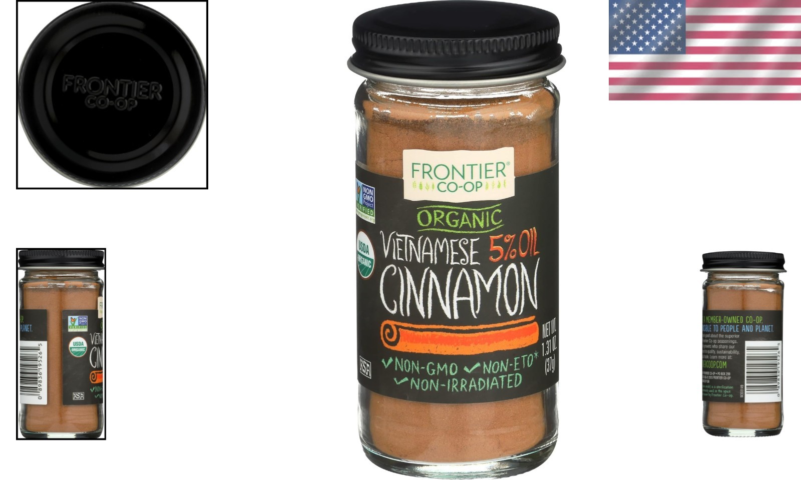 Organic Ground Vietnamese Cinnamon – 1.31oz Bottle, Full Flavor, Kosher