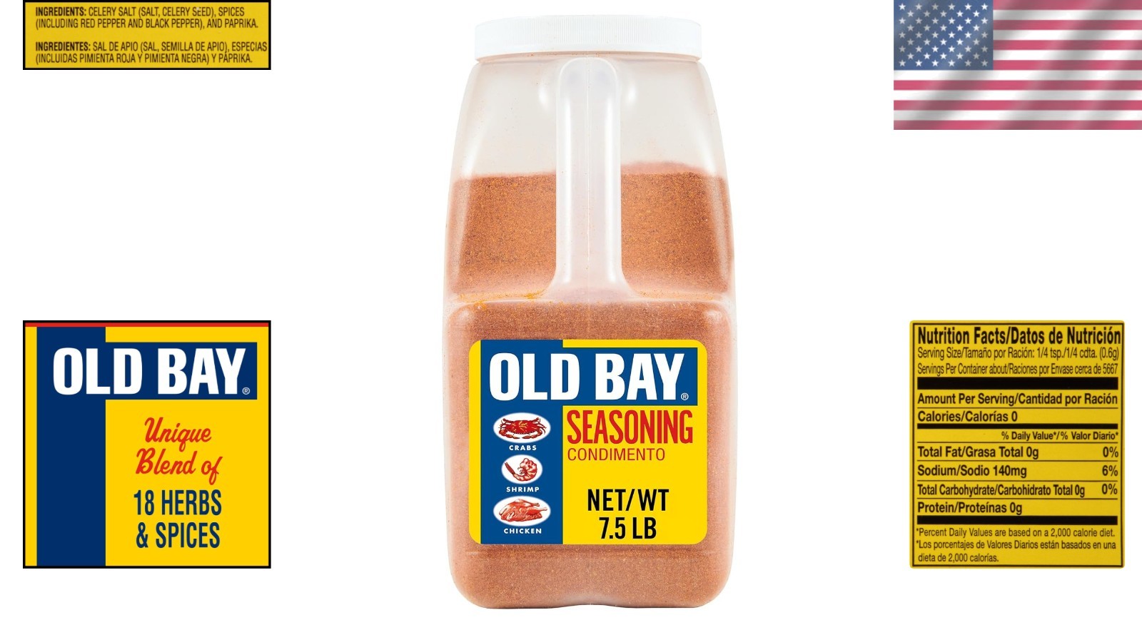 OLD BAY Seasoning, 7.5 lb – All-Purpose Seafood Seasoning^-^