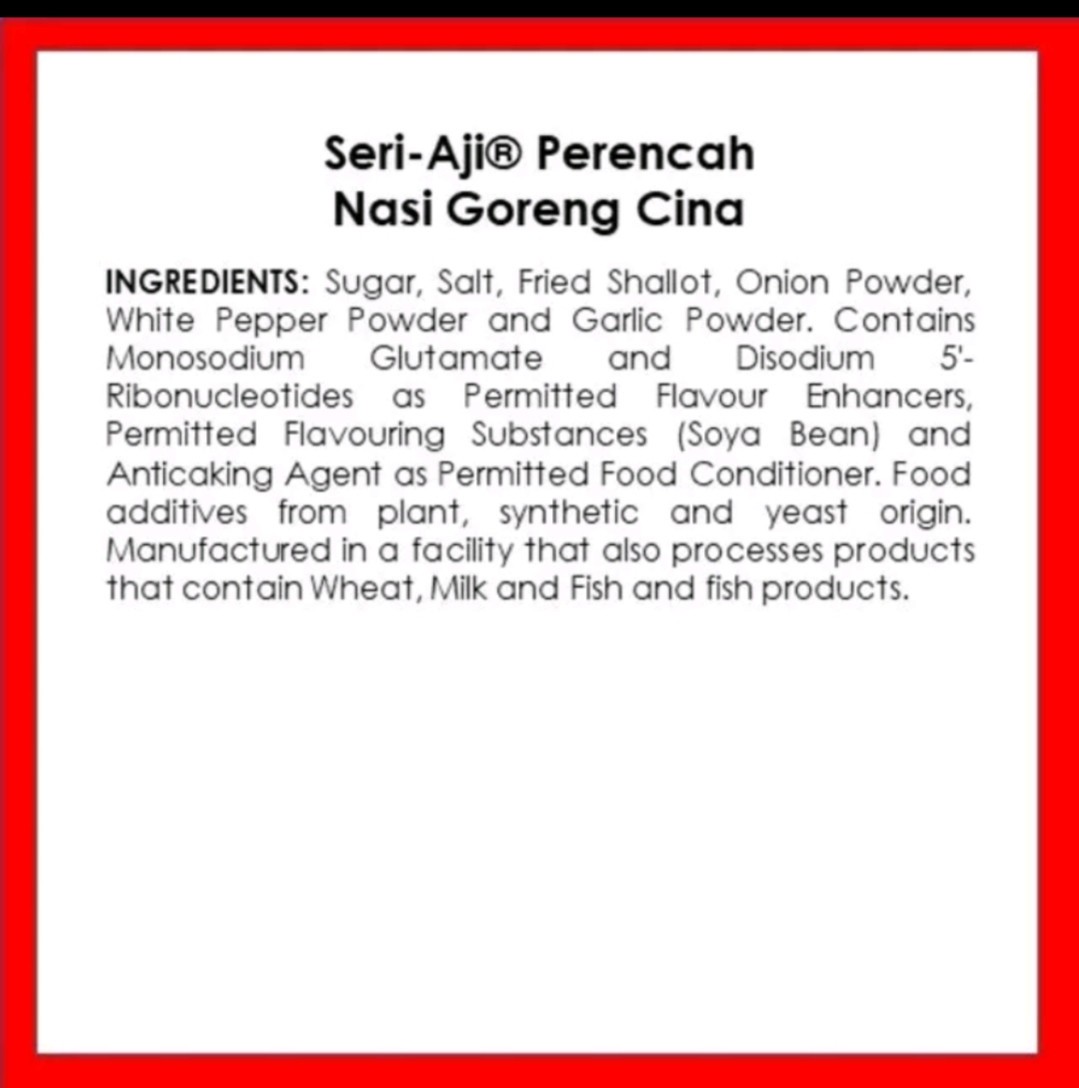 SERI-AJI Yong Chow Fried Rice Seasoning (8x72g) Chinese Fried Rice HALAL