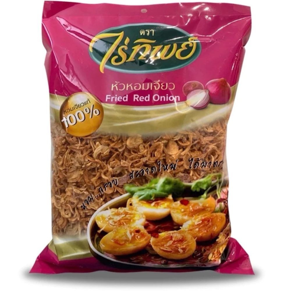 4x Rai Thip Fried Red Onion 100g Crispy Thai Shallots Topping Food Snack 400g