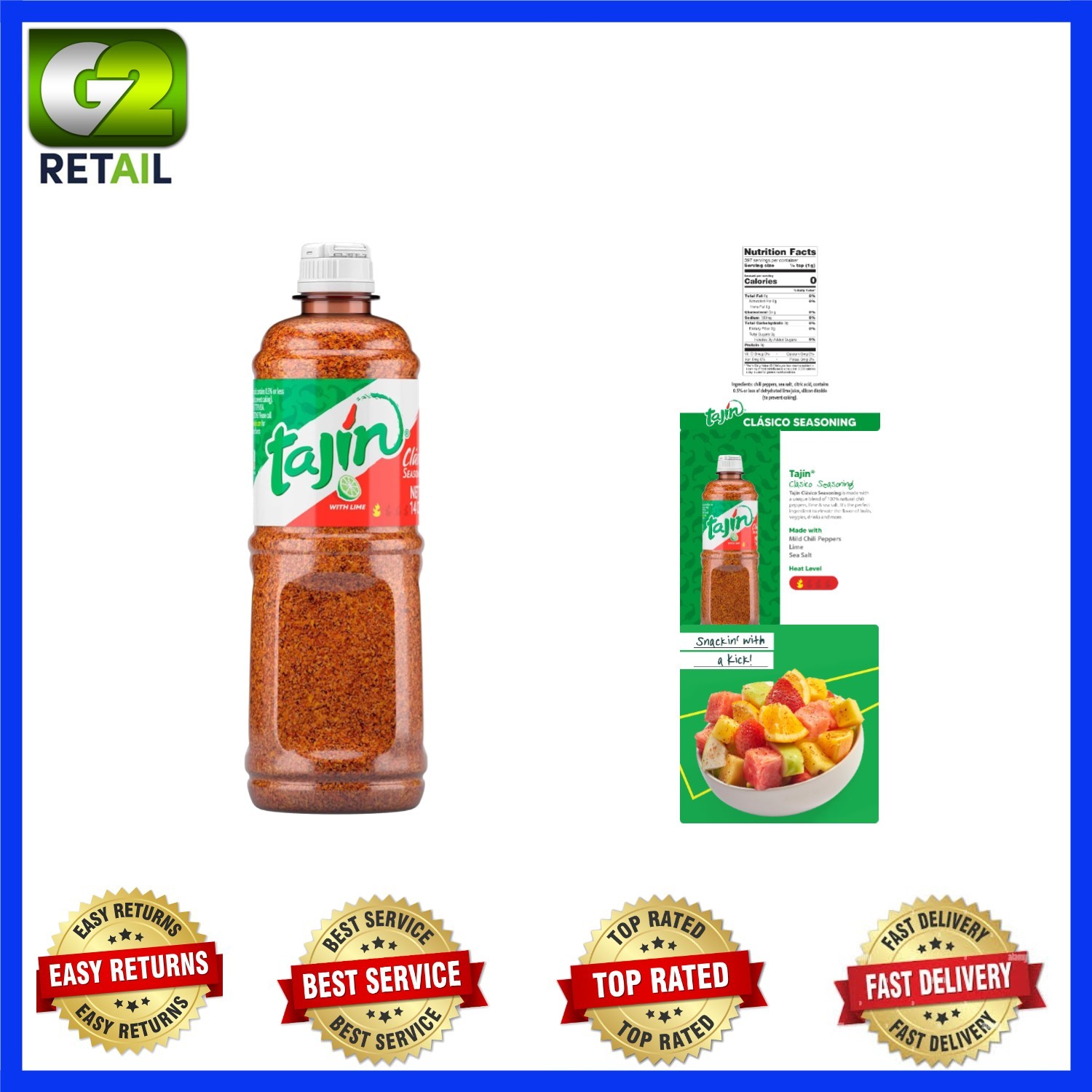 Versatile 14 oz Tajín Clásico Chile Lime Seasoning – Elevate Every Meal