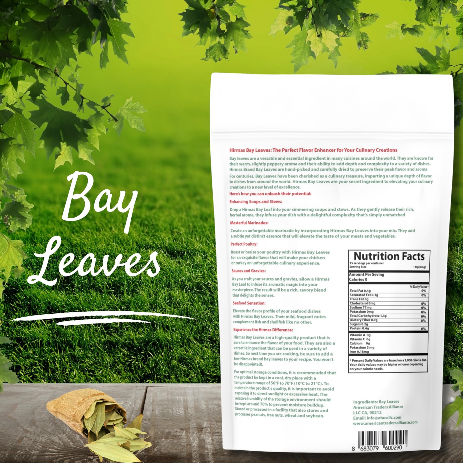 – Bay Leaves (0.75 oz) – Whole Leaves, Non-GMO Verified, Freshly Packed for L…