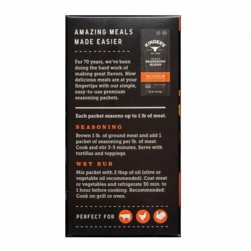 KINDER’S Premium Seasoning The Taco Blend with Lime & Ancho Chili, 1 oz. Packet
