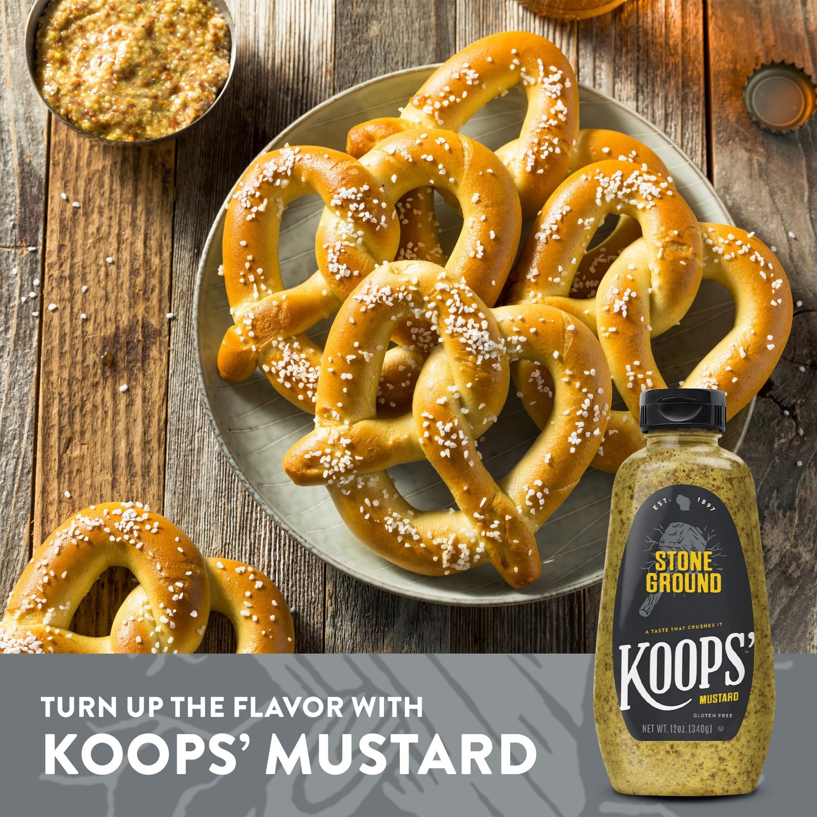 Koops Mustard Organic Stone Ground, 12 Ounce (Pack of 1) 12