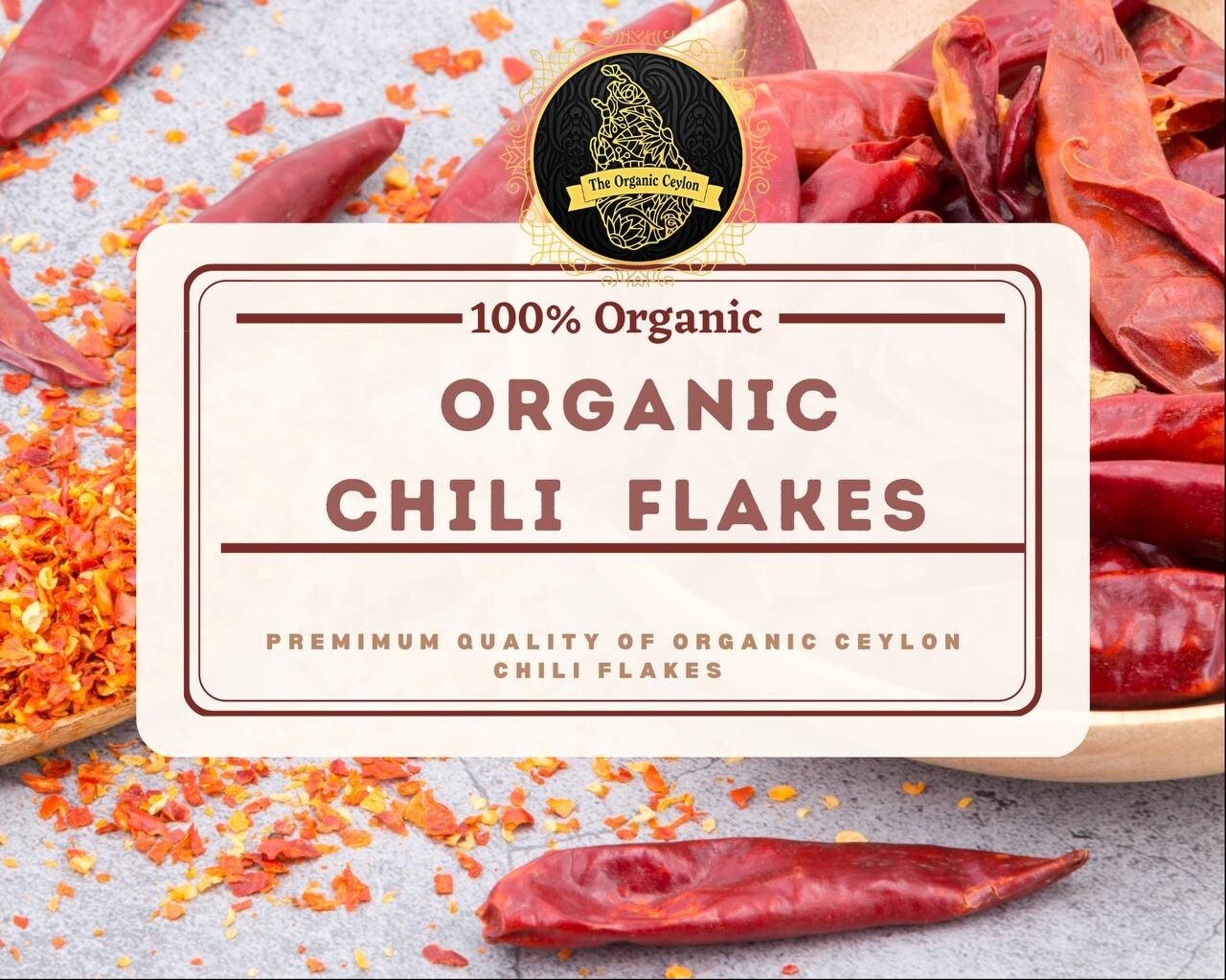 3.6 Oz / 100g Organic Dried RED Chili pepper Flakes | Crushed Premium Quality