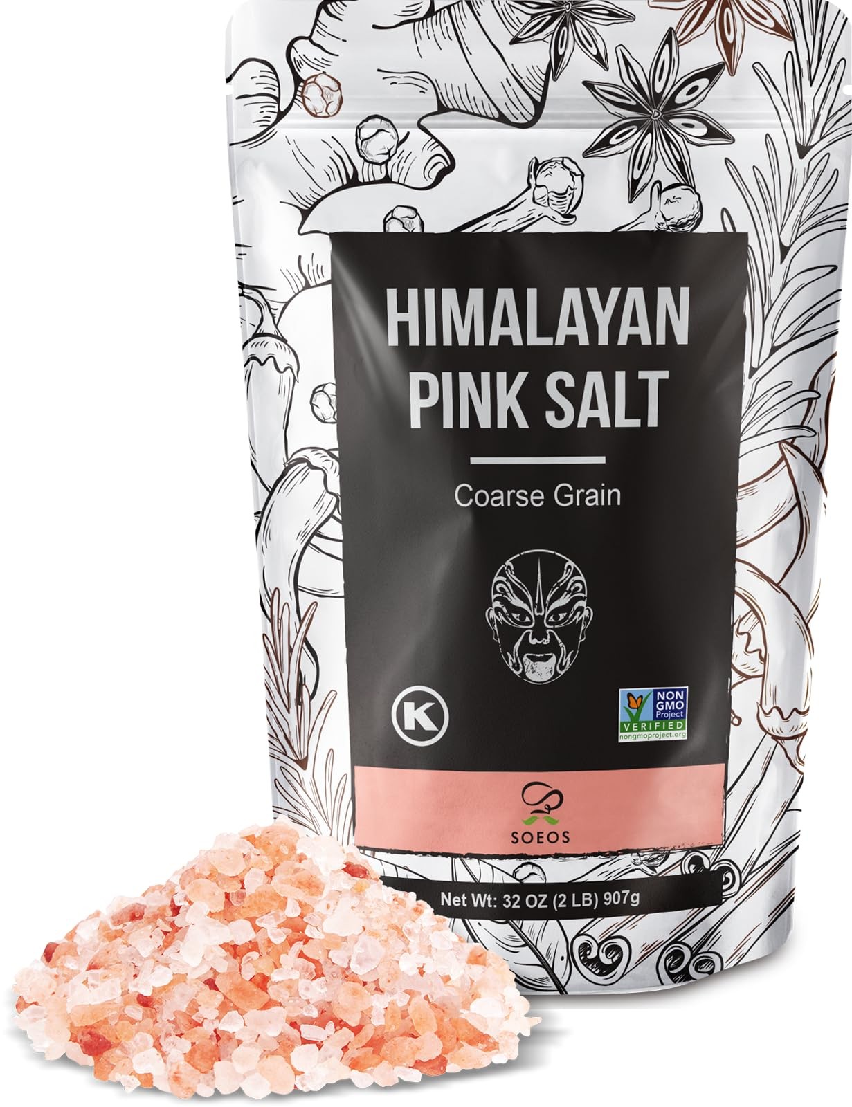 Himalayan Pink Salt Coarse Grain 2 Pound Non-GMO Kosher Natural