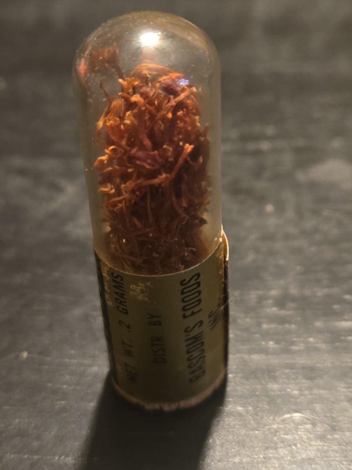 Vintage Bascom’s Spanish Saffron in Glass Vial