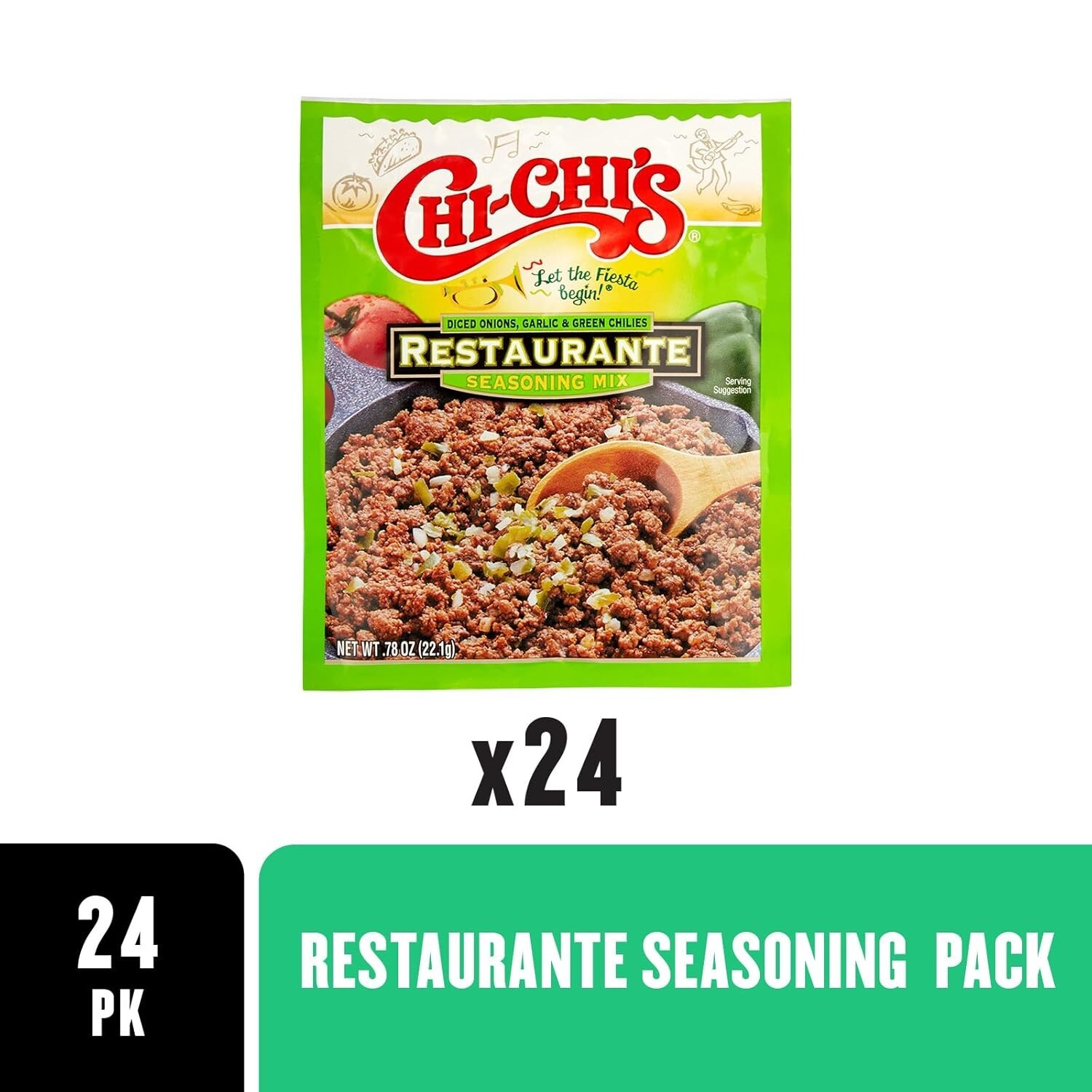 Fiesta Restaurante Seasoning Mix, 0.78 Ounce Pack of 24