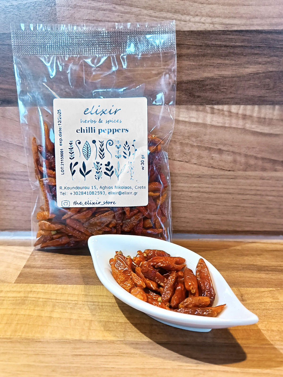 30G Whole Chili Fruit Piri From Elixir Herbs & Spices Directly From Crete #101