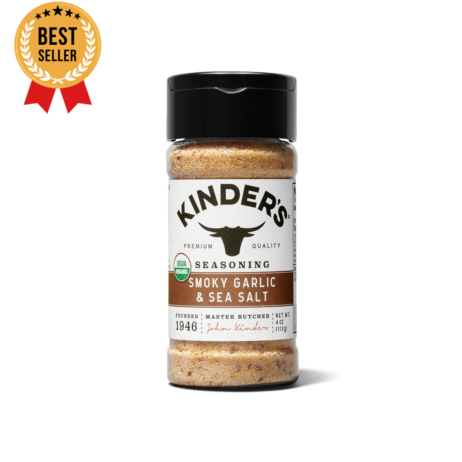 Organic Smoky Garlic & Sea Salt Premium Seasoning MSG Free USDA Organic 4 Oz