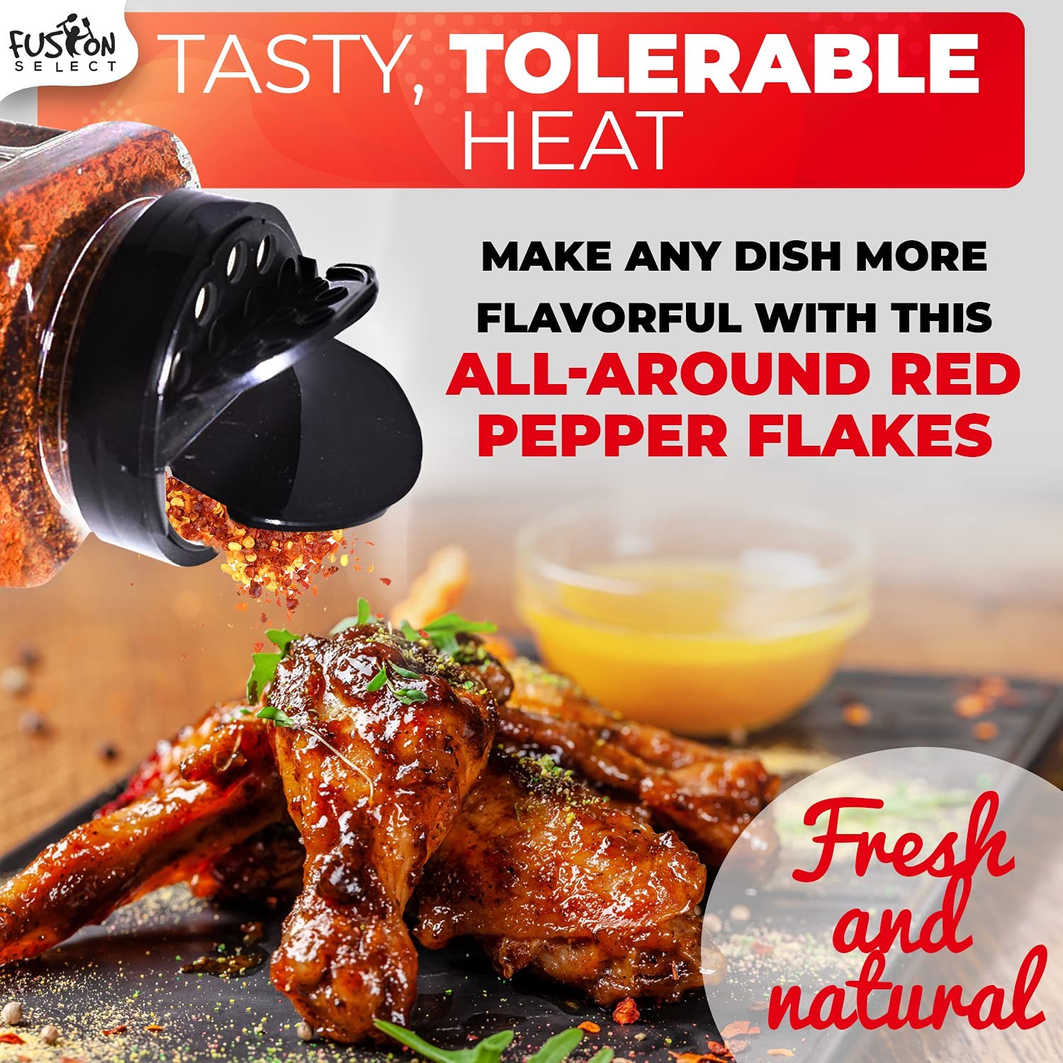 Fusion Select Korean Premium Non-GMO Gluten Free Red Chili Pepper Flakes Powder,