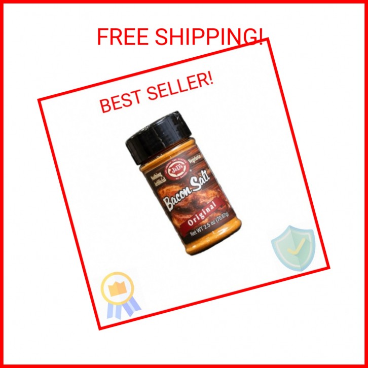 J&D’s Bacon Salt, Original, 2.6 Ounce, Bacon-Flavored Seasoning Salt, Vegan, Veg