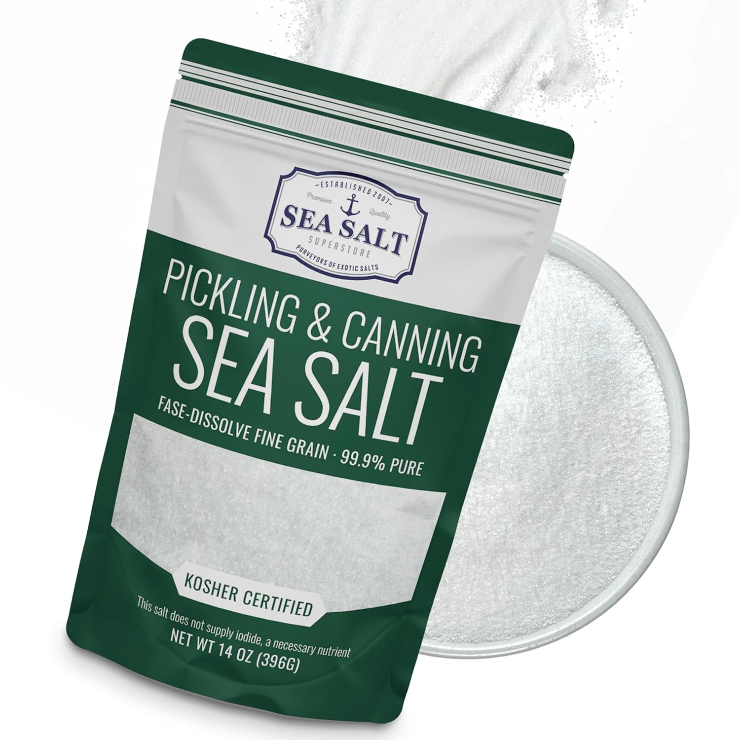 Pickling & Canning Pickling & Curing Salt for Natural Preserving, Fine Kosher Sa