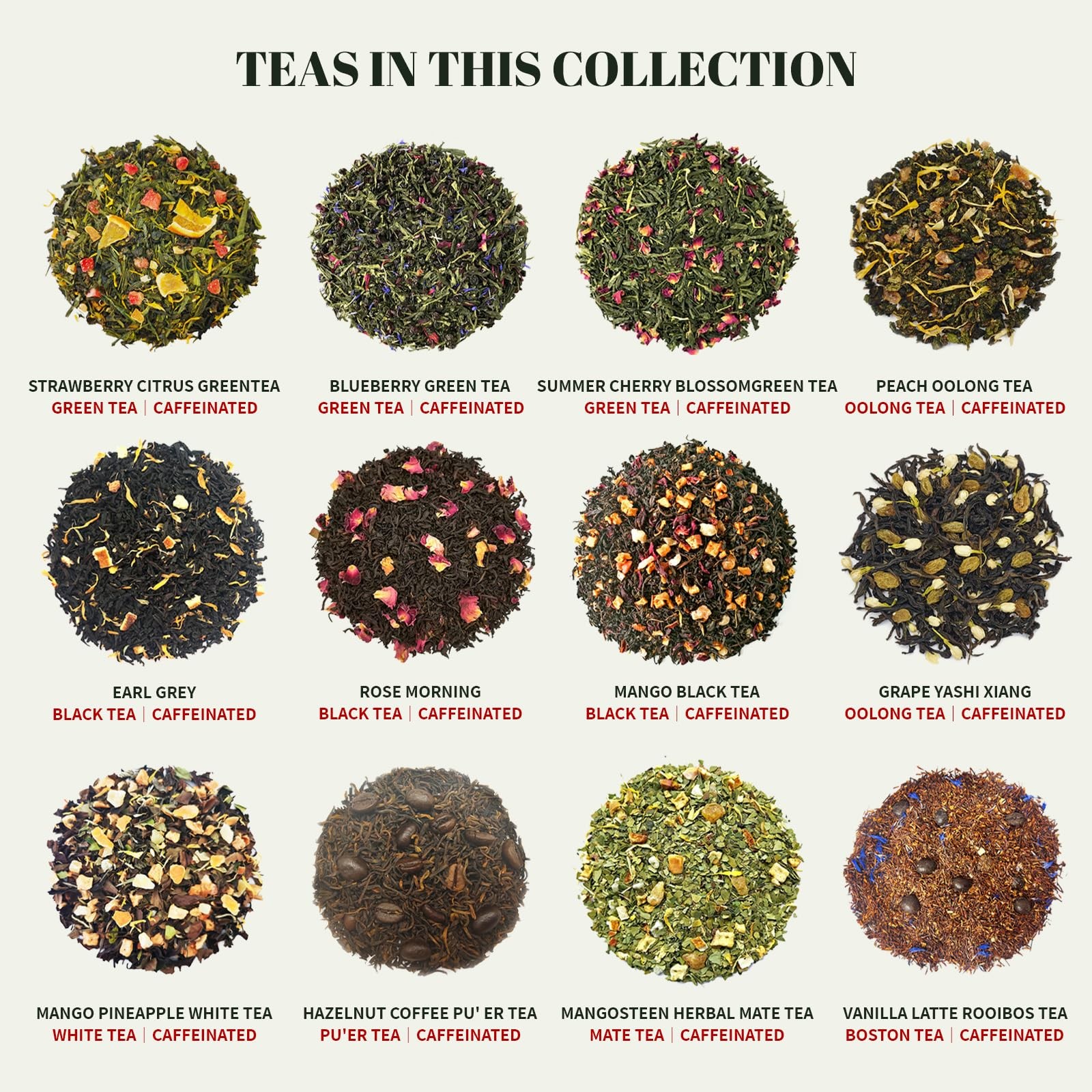 Pureleafia Herbal Fruit Tea Gift Set – 12 Artisan Flavors, 15g Loose Leaf Pou…