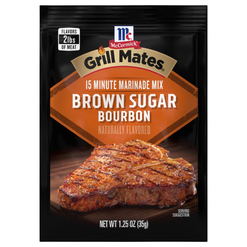 6x McCormick Grill Mates Brown Sugar Bourbon Marinade Spice Gourmet Kitchen 1.25