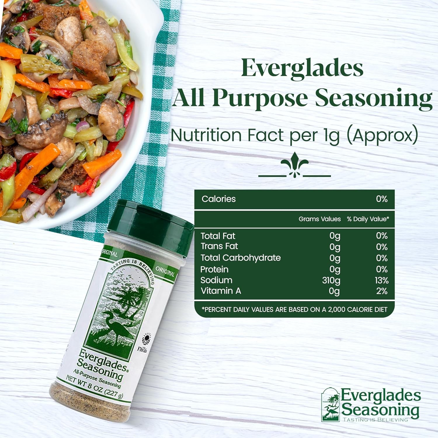 Everglades All Purpose Seasoning Original Green Cap 8 oz – Flavorful Blend