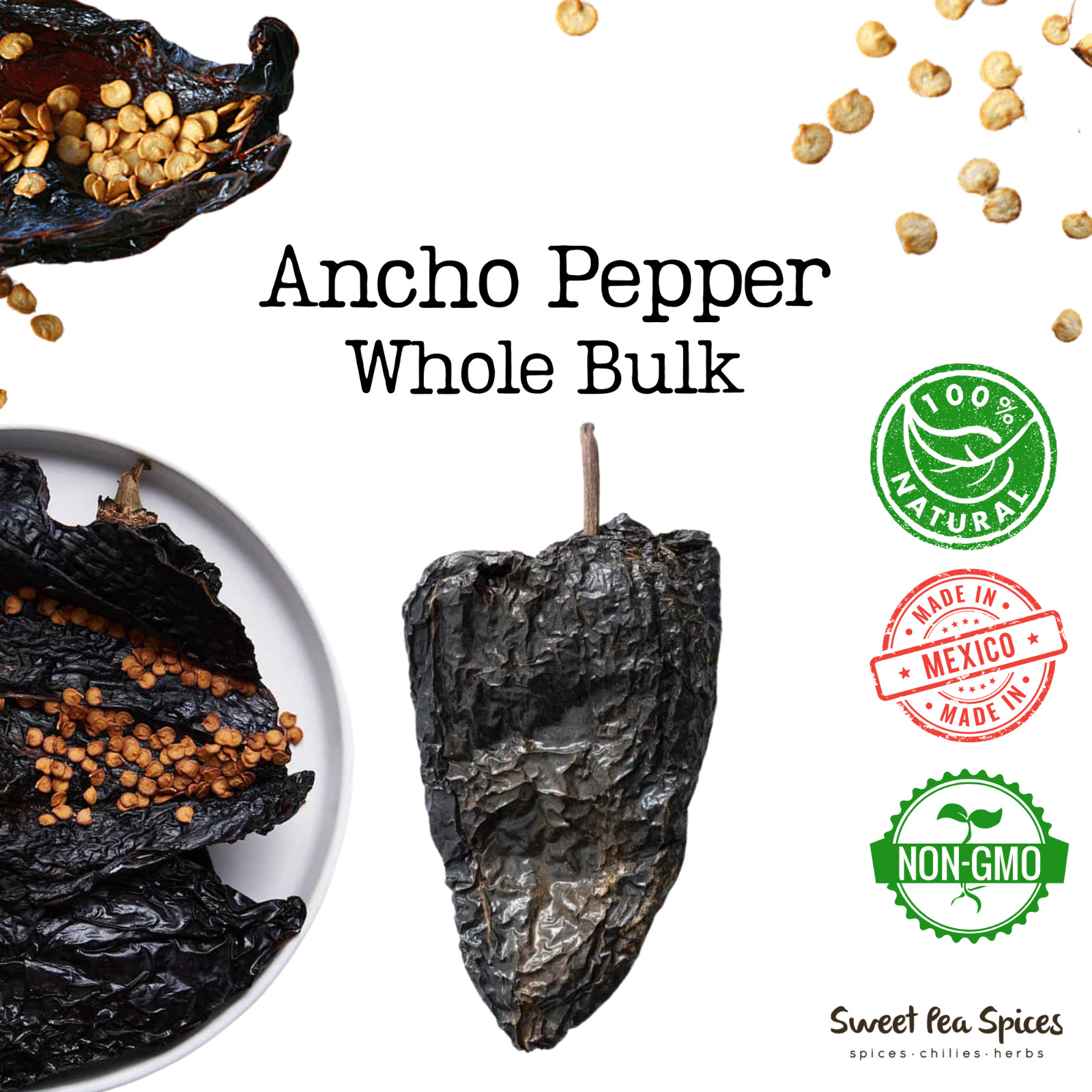 Ancho Chile Dried 8oz – Dried Ancho Pepper – Chile de Ancho – Tamales, Menudo