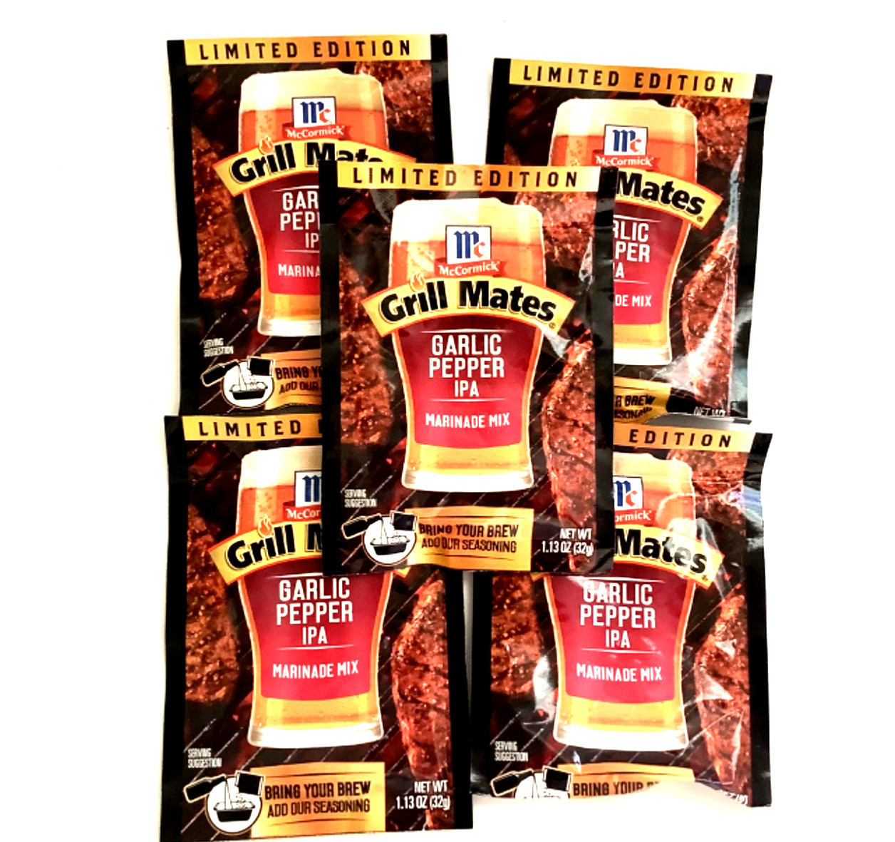 McCormick Grill Mates Garlic Pepper IPA 5 packs Limited Discontinued NEW