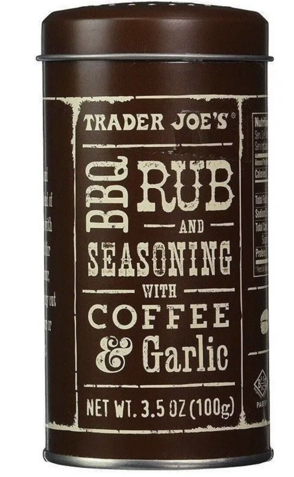 Trader Joe’s BBQ Rub and Seasoning with Coffee & Garlic 3.5 oz Tin Shaker LTD