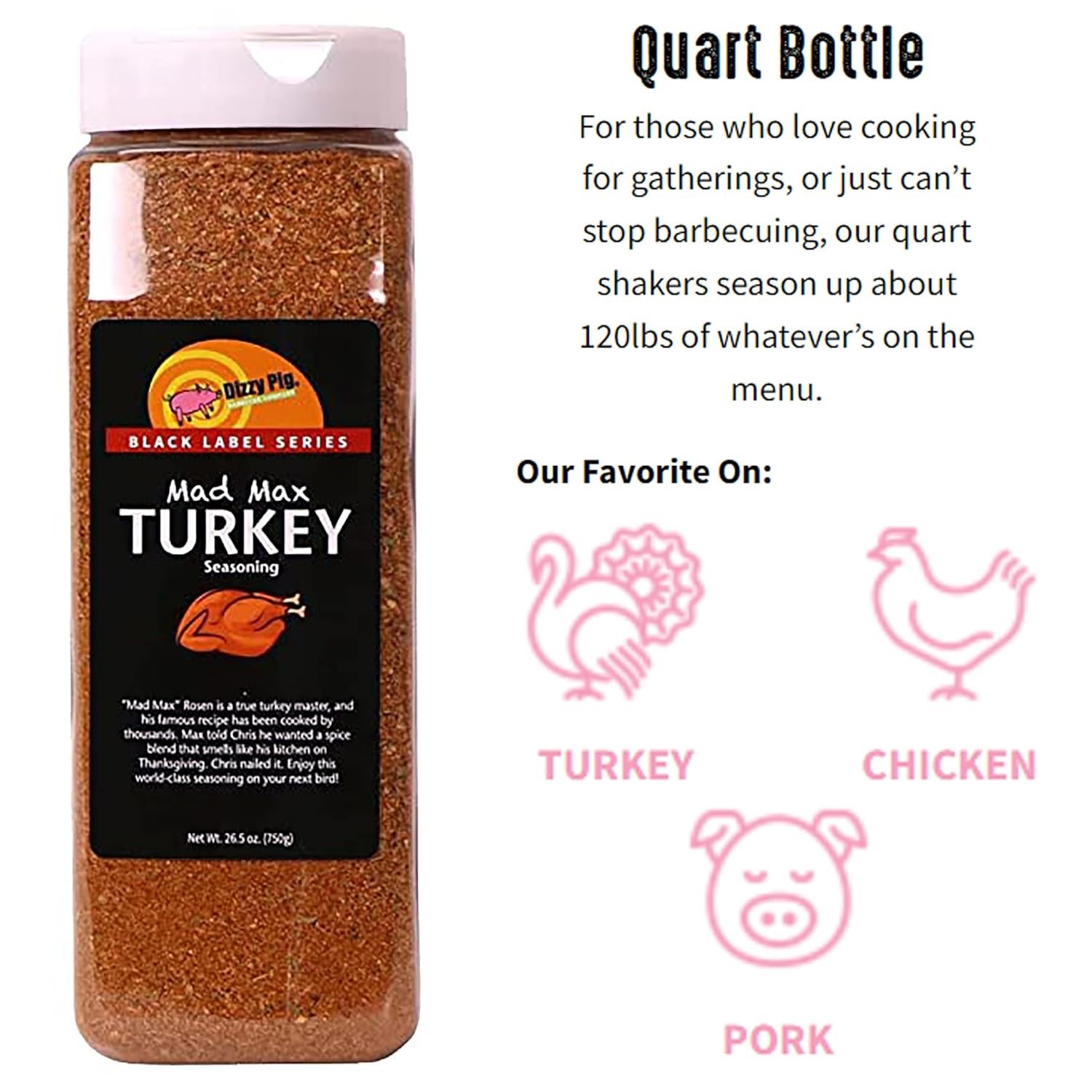 Handmade Mad Max Turkey Seasoning Shaker – Perfect for 120lbs of Food, 26.5oz