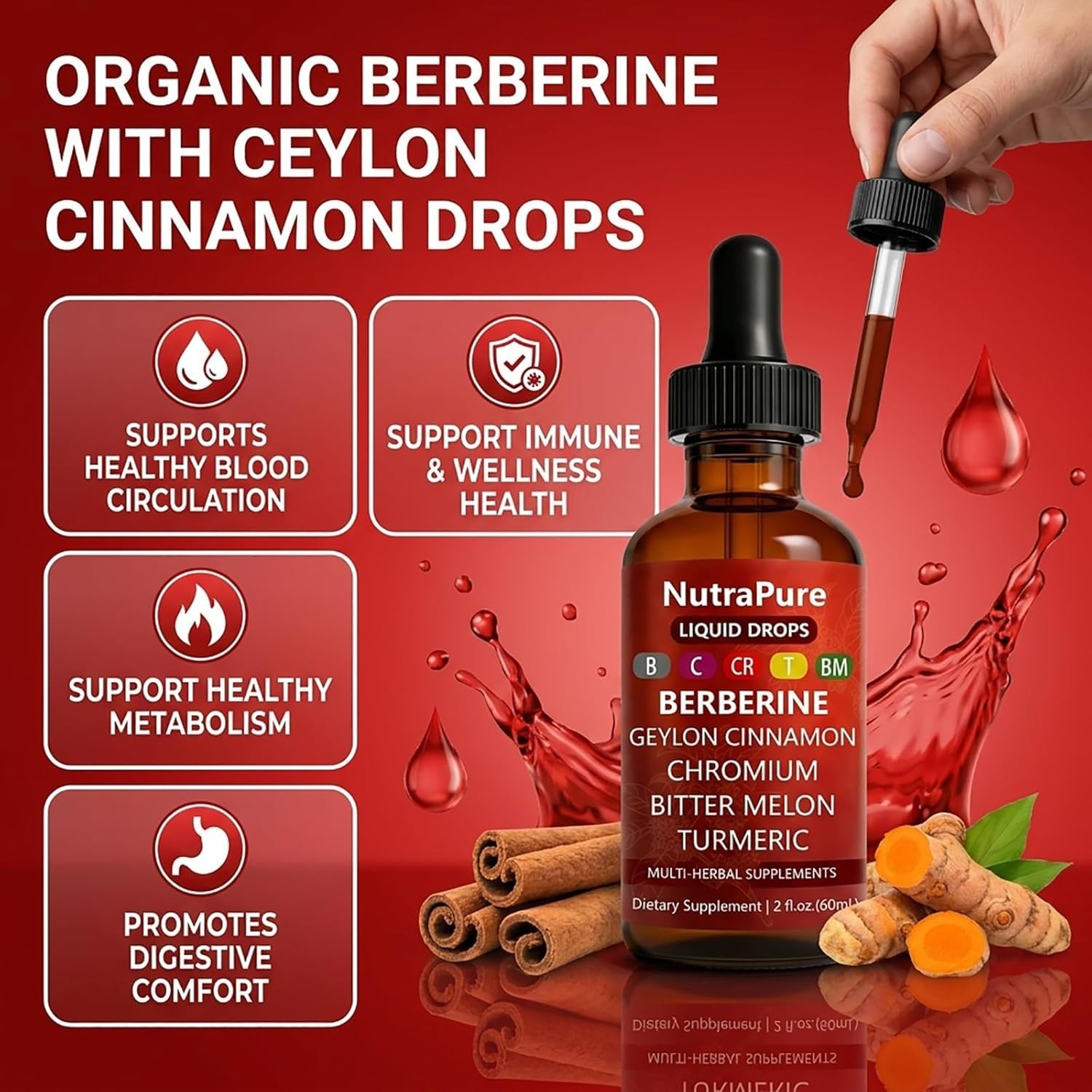 Halpilt Nutrapure Berberine Drops – Pure Liquid 2 Fl Oz (Pack of 1)