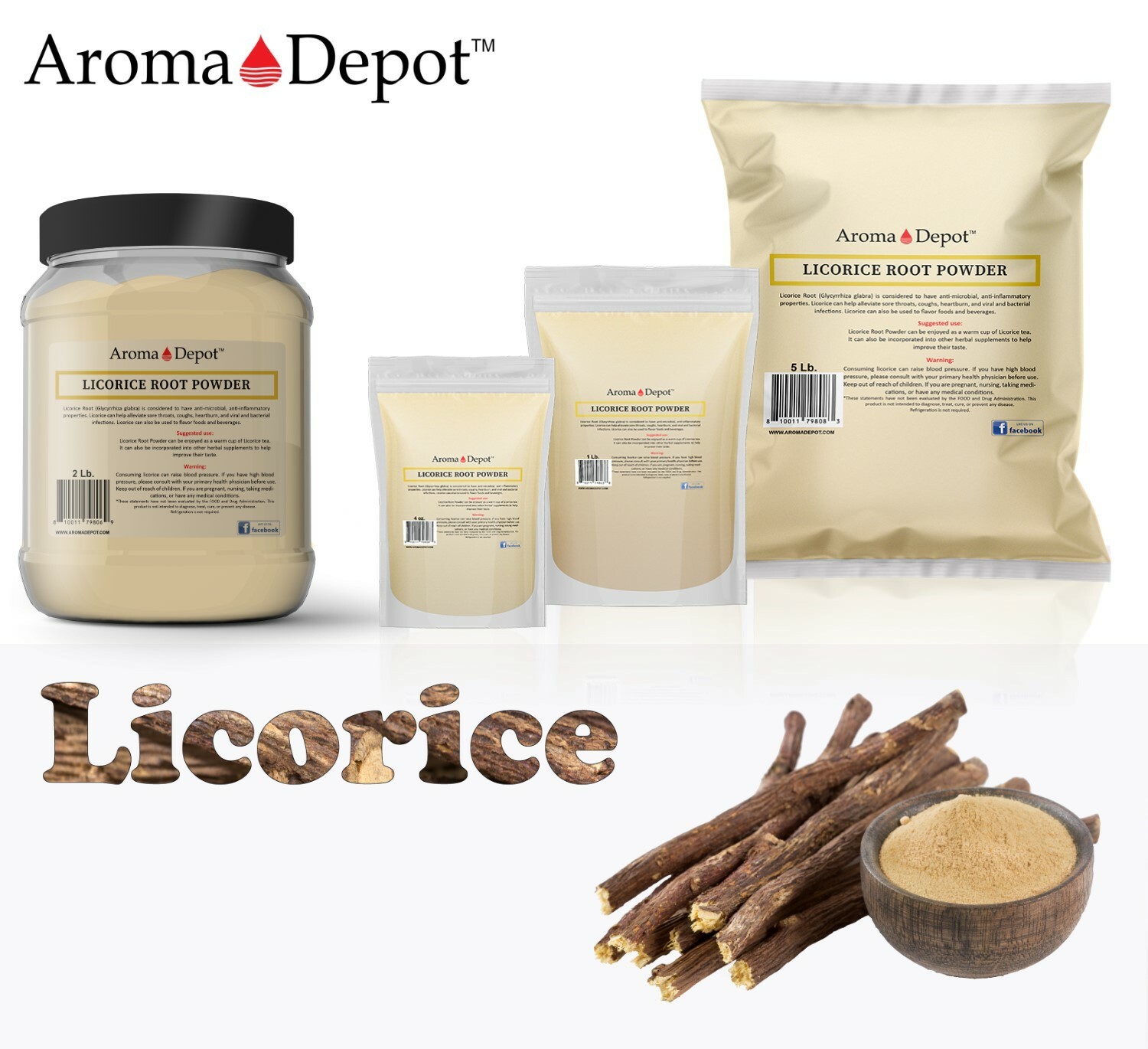 5lb Licorice Root Powder Raw Glycyrrhiza glabra 100% Premium Mulethi (Liquorice)