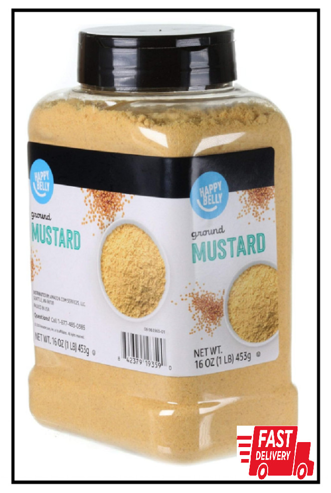 Happy Belly Mustard Ground, Kosher, 16 Ounce